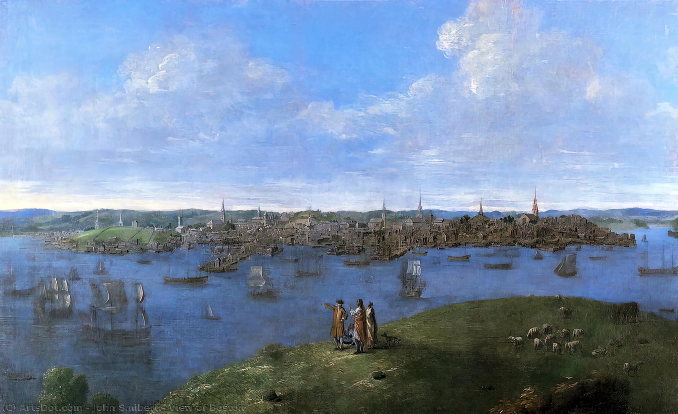 Wikioo.org – La Enciclopedia de las Bellas Artes - Pintura, Obras de arte de John Smibert - vista de Boston
