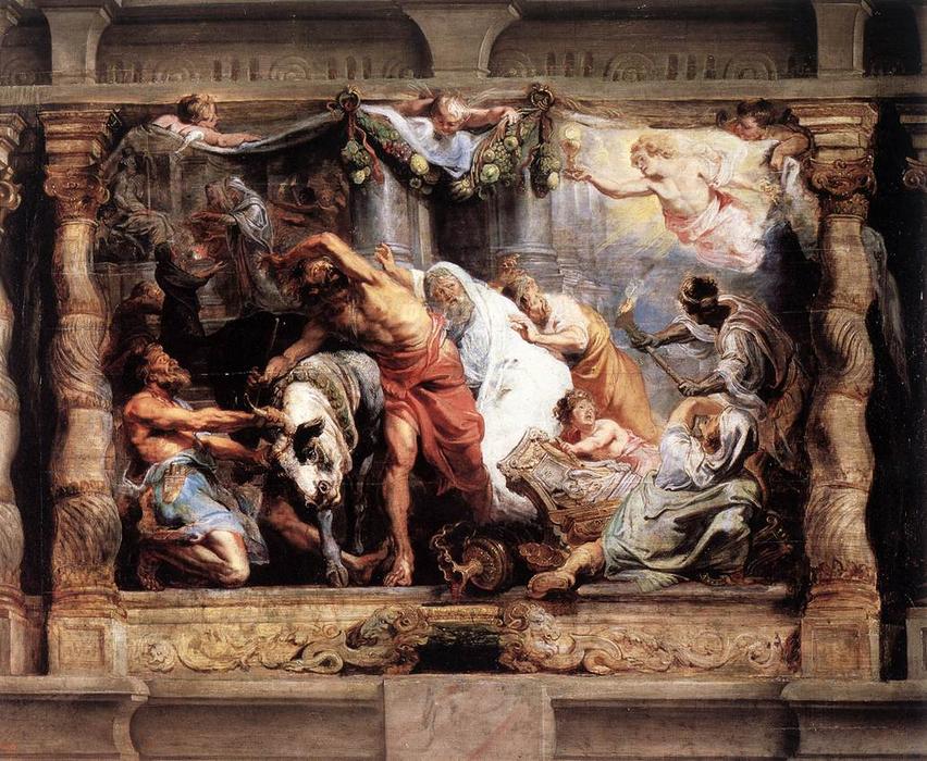 Wikoo.org - موسوعة الفنون الجميلة - اللوحة، العمل الفني Peter Paul Rubens - The Victory of Eucharistic Truth over Heresy