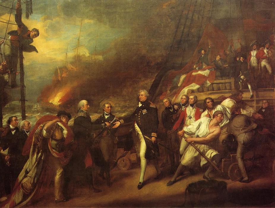 Wikioo.org - Die Enzyklopädie bildender Kunst - Malerei, Kunstwerk von John Singleton Copley - Der Sieg von Lord Duncan (auch als Kapitulation der holländischen Admiral DeWinter Admiral Duncan bekannt, den 11. Oktober 1797)
