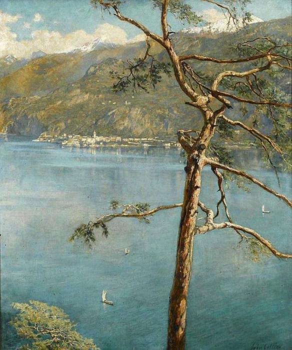 Wikioo.org - The Encyclopedia of Fine Arts - Painting, Artwork by John Maler Collier - A view across Lake Como