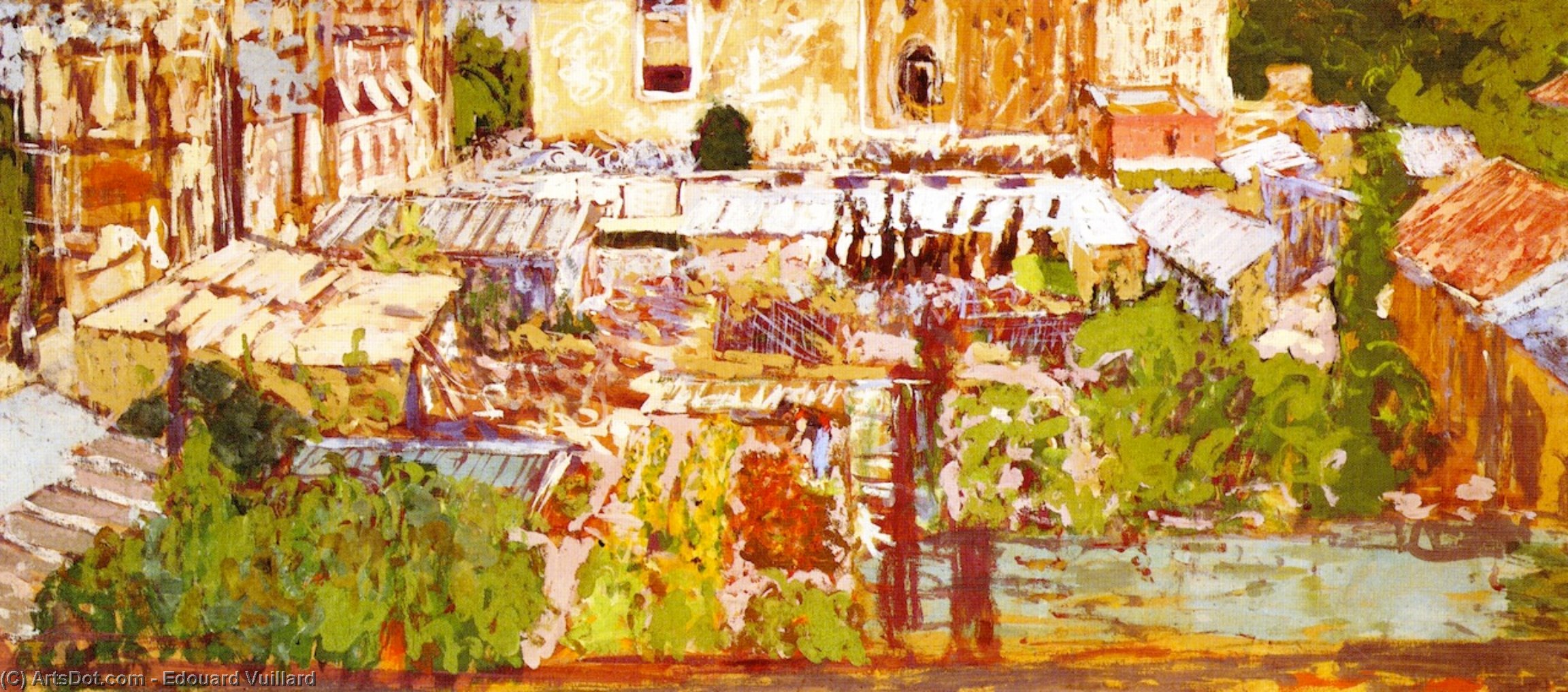Wikioo.org – L'Encyclopédie des Beaux Arts - Peinture, Oeuvre de Jean Edouard Vuillard - Vue de du Artist's Fenêtre , rue de la Tournée