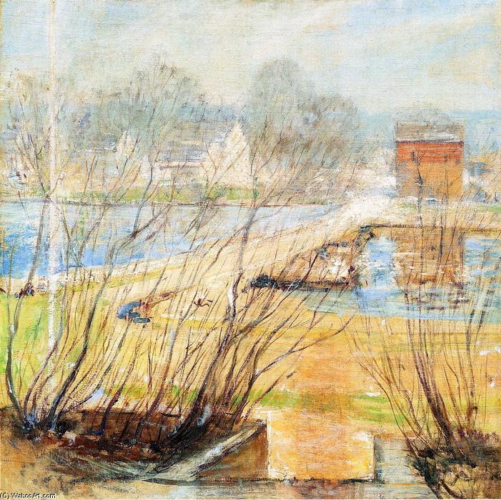 Wikioo.org - The Encyclopedia of Fine Arts - Painting, Artwork by John Henry Twachtman - View from the Holley House, Cos Cob, Connecticut
