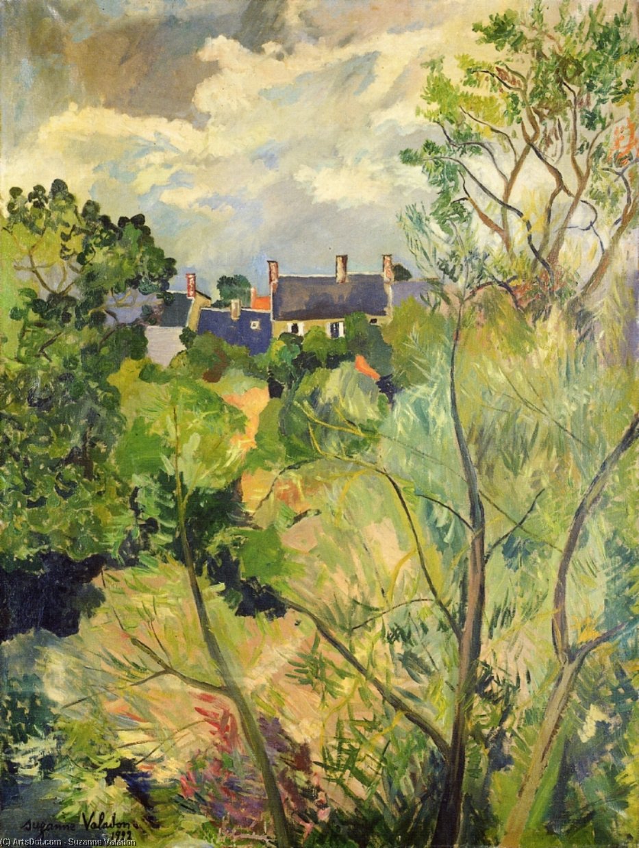 Wikioo.org - The Encyclopedia of Fine Arts - Painting, Artwork by Suzanne Valadon - View from My Window in Genets (Brittany)