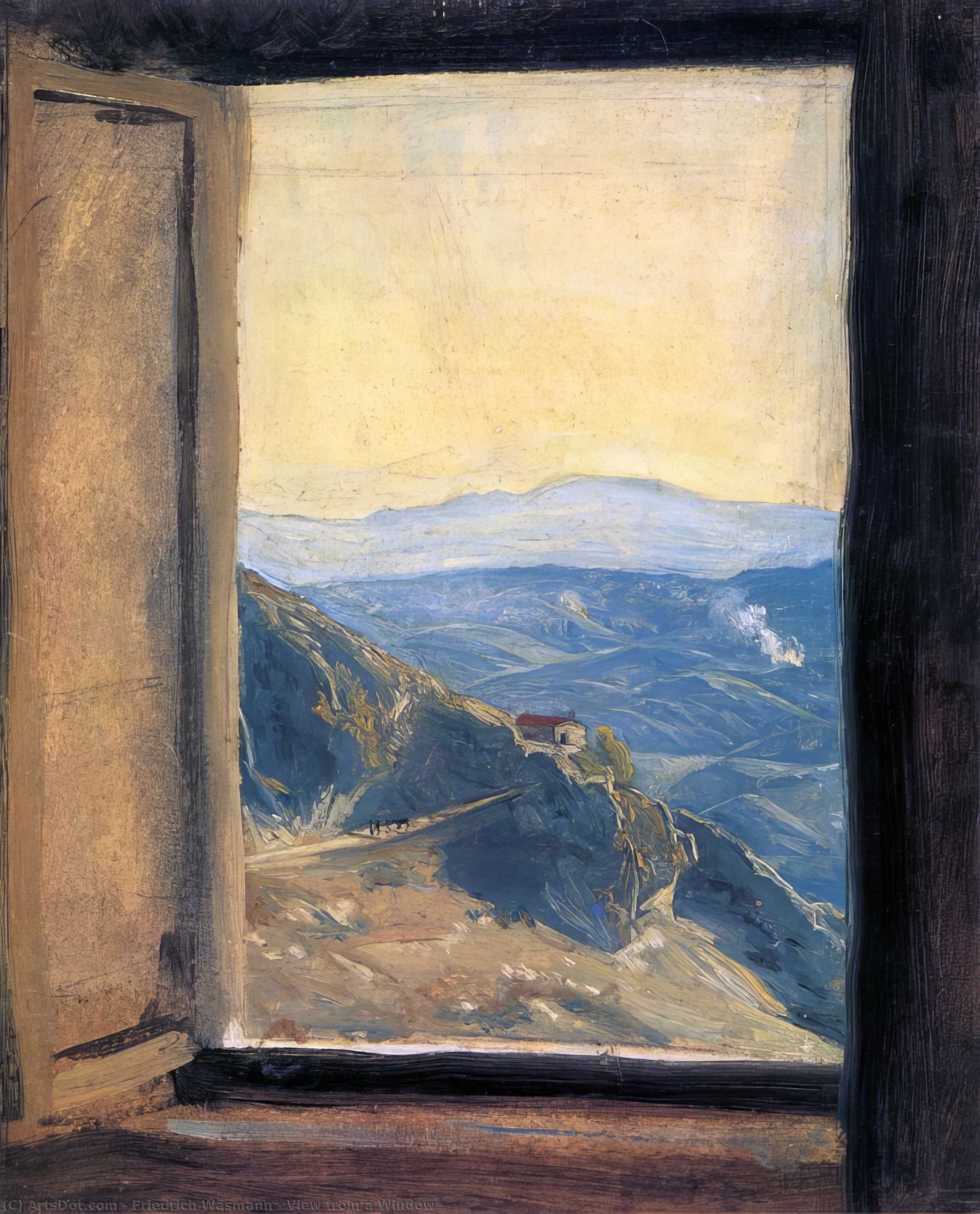 Wikioo.org – La Enciclopedia de las Bellas Artes - Pintura, Obras de arte de Friedrich Wasmann - vista desde un ventana
