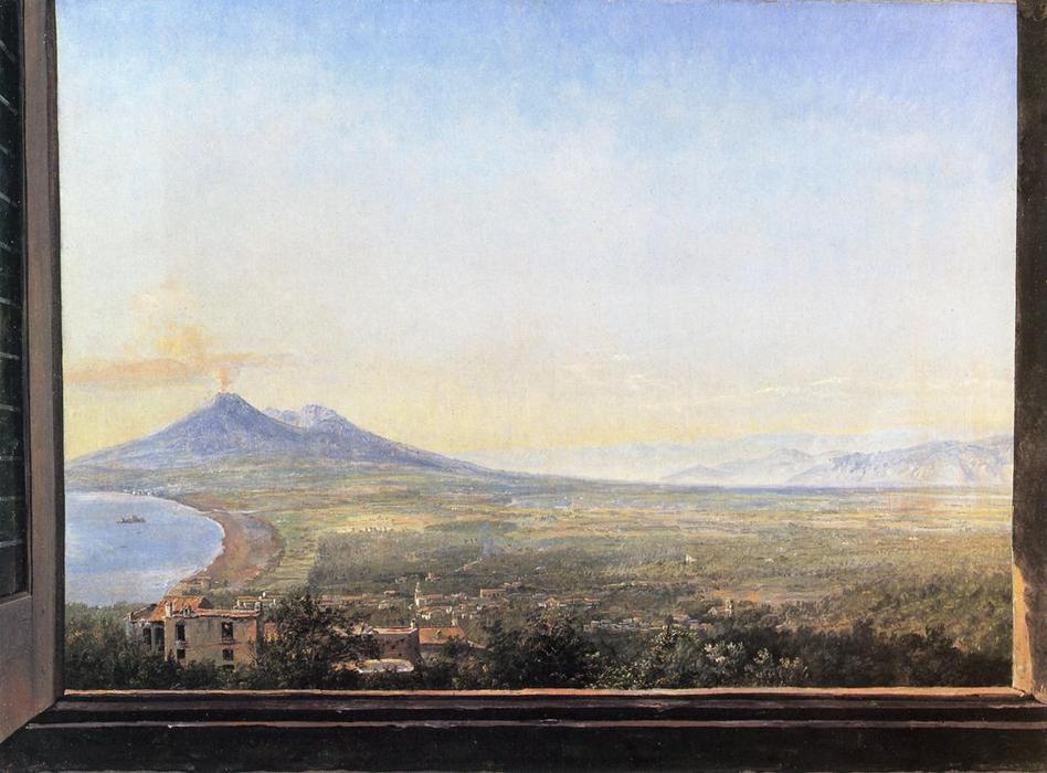 Wikioo.org - The Encyclopedia of Fine Arts - Painting, Artwork by Johan Christian Clausen Dahl - View from a Window at Quisisana