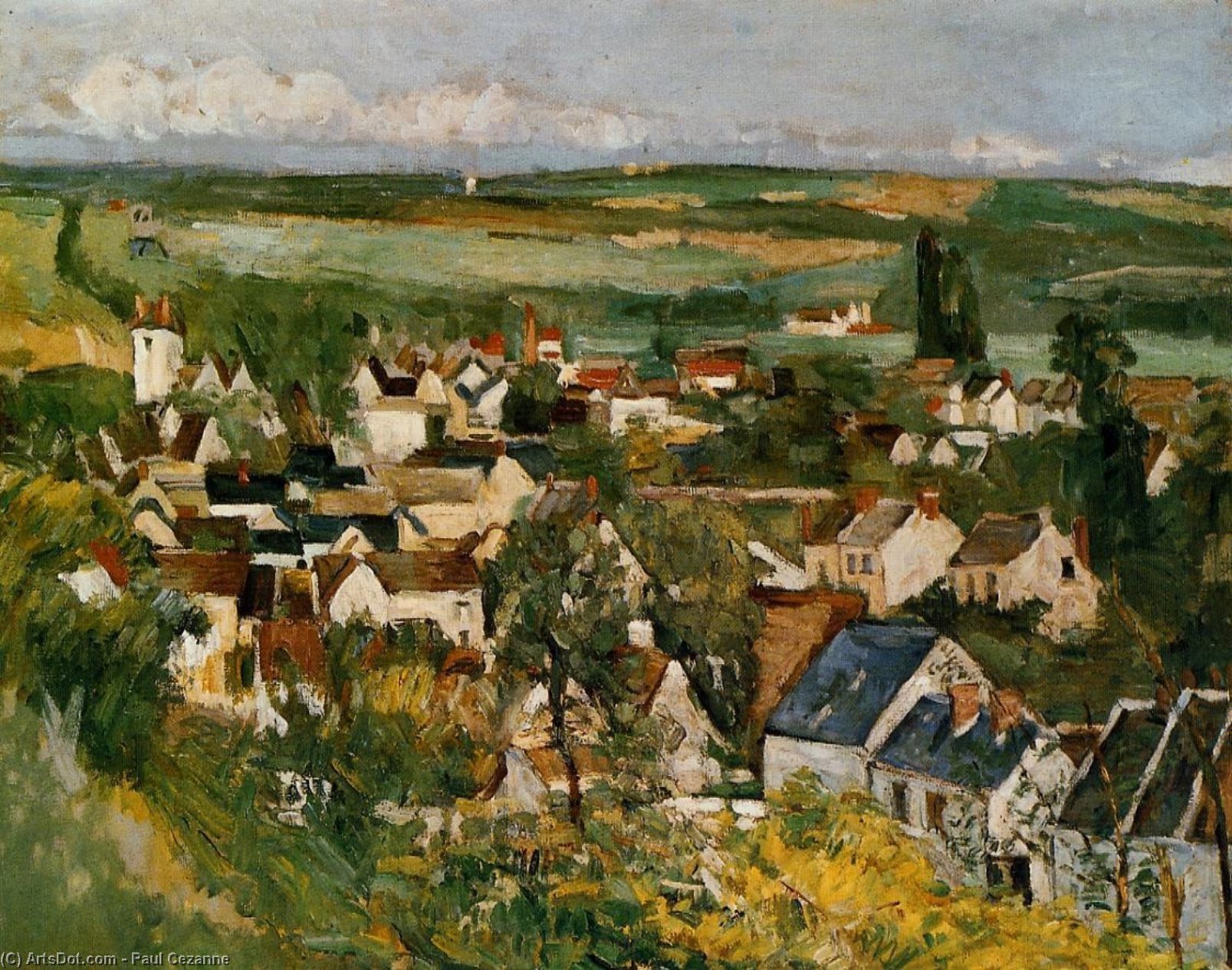 Wikioo.org – L'Encyclopédie des Beaux Arts - Peinture, Oeuvre de Paul Cezanne - Vue d Auvers-sur-Oise