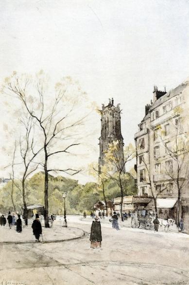 WikiOO.org - Enciclopédia das Belas Artes - Pintura, Arte por Henri-Joseph Harpignies - View of the Avenue Victoria