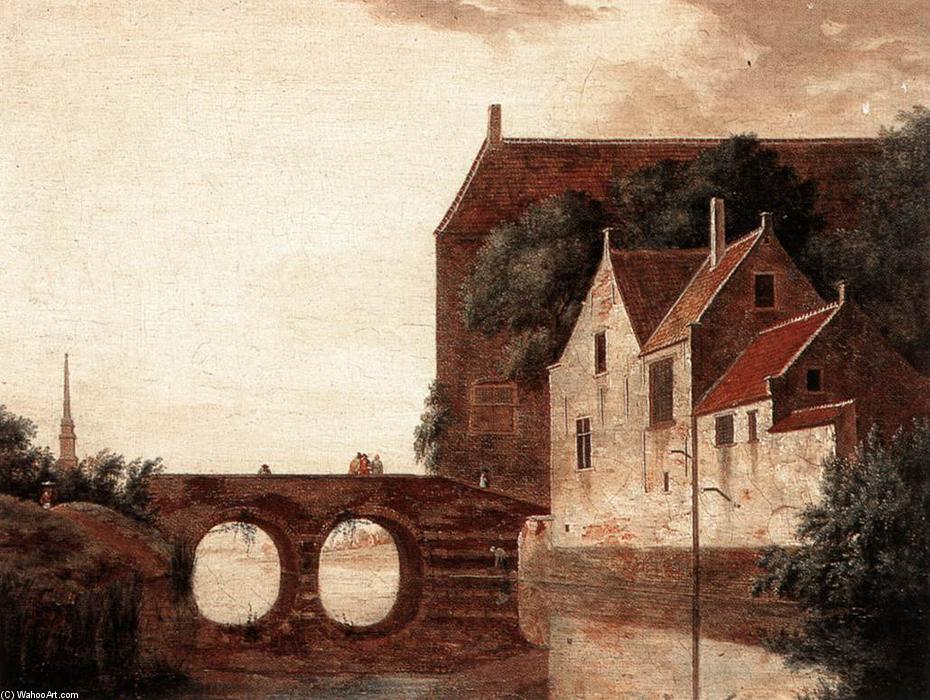 Wikioo.org - The Encyclopedia of Fine Arts - Painting, Artwork by Jan Van Der Heyden - View of a Bridge