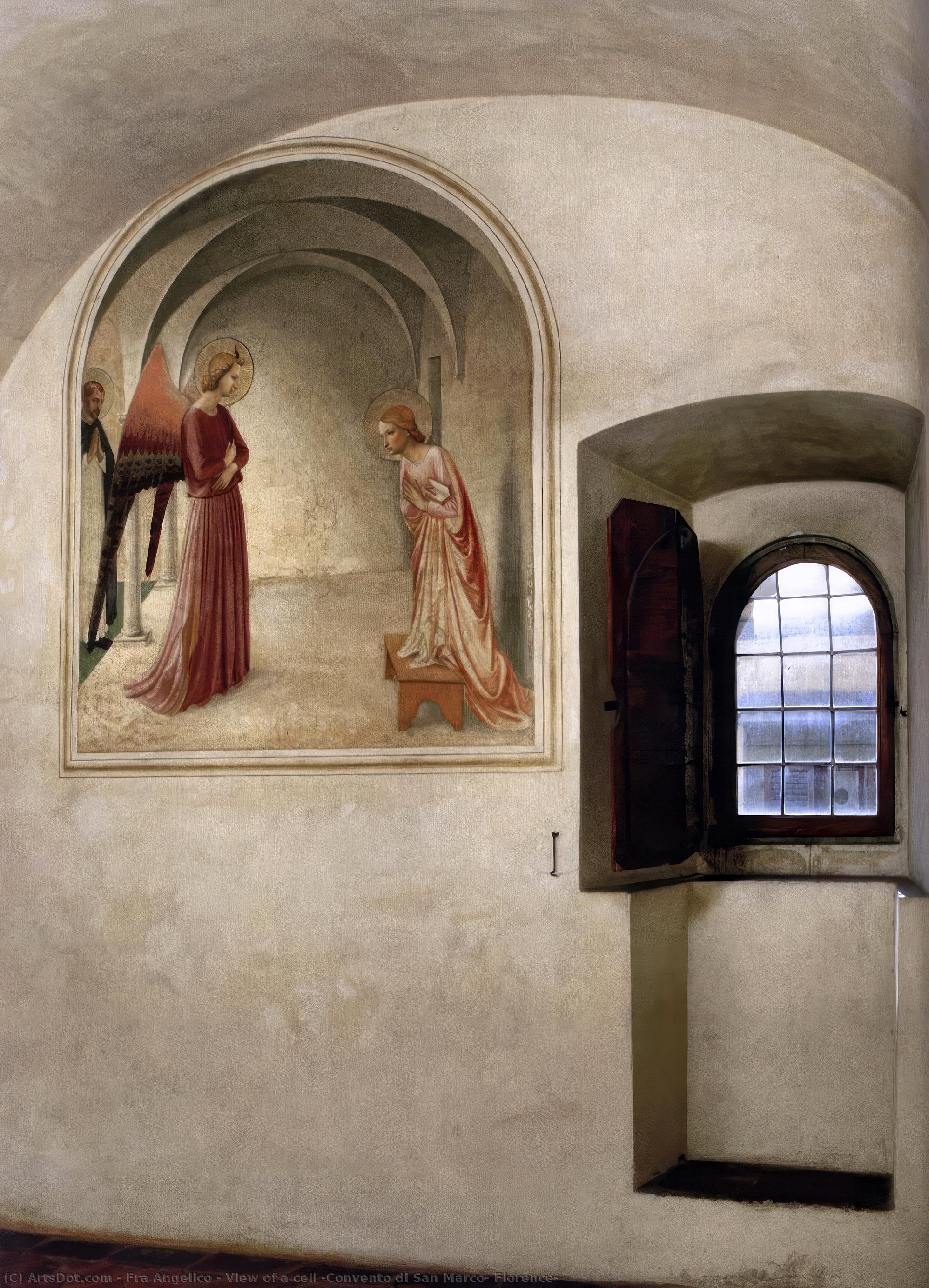 Wikioo.org – La Enciclopedia de las Bellas Artes - Pintura, Obras de arte de Fra Angelico - Vista de una celula ( Convento di san marcos , Florencia )