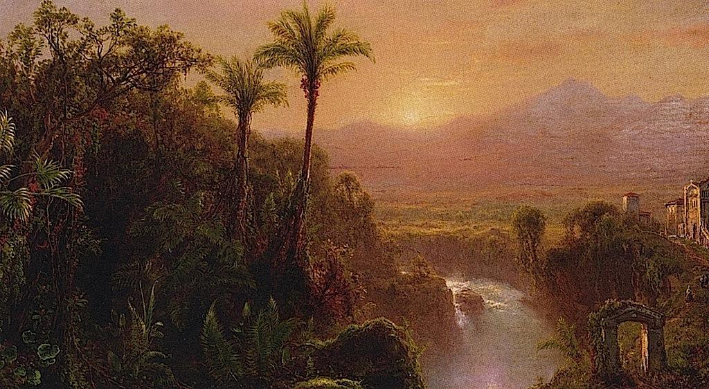 Wikioo.org - The Encyclopedia of Fine Arts - Painting, Artwork by Louis Remy Mignot - A View of a Colonial City, Ecuador