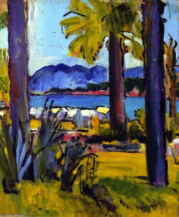 WikiOO.org - Enciclopedia of Fine Arts - Pictura, lucrări de artă George Leslie Hunter - A View of the Côte d'Azur, Circa 1920