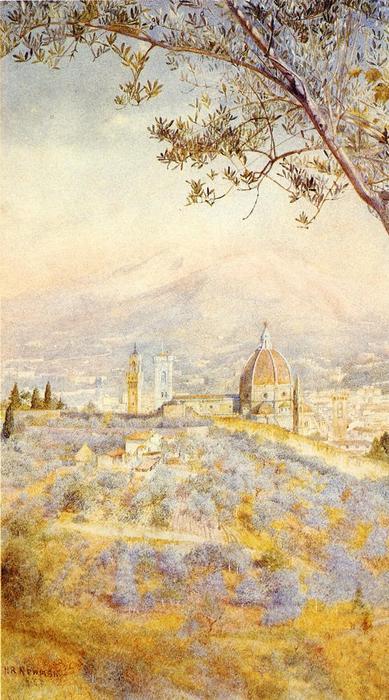 Wikoo.org - موسوعة الفنون الجميلة - اللوحة، العمل الفني Henry Roderick Newman - View of Florence from the East