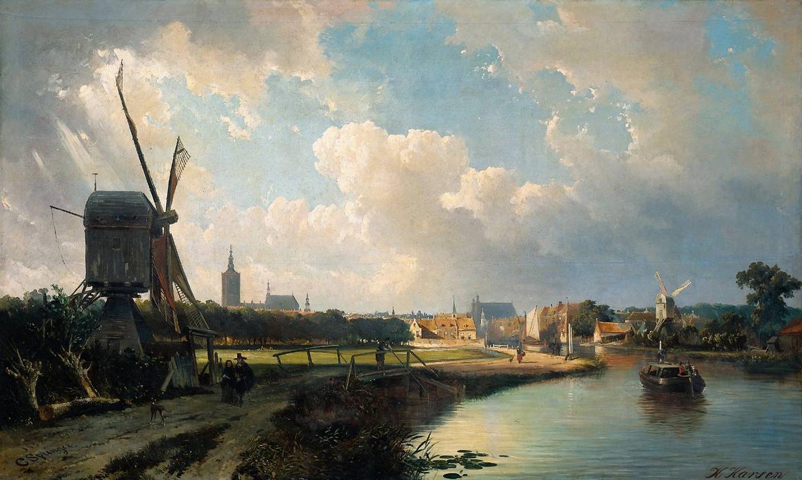 WikiOO.org - Enciklopedija dailės - Tapyba, meno kuriniai Cornelius Springer - View of The Hague