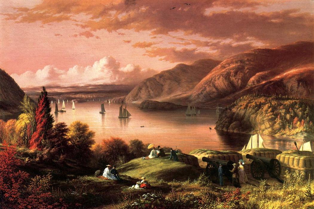 Wikioo.org - The Encyclopedia of Fine Arts - Painting, Artwork by Robert Walter Weir - A View of the Hudson from West Point
