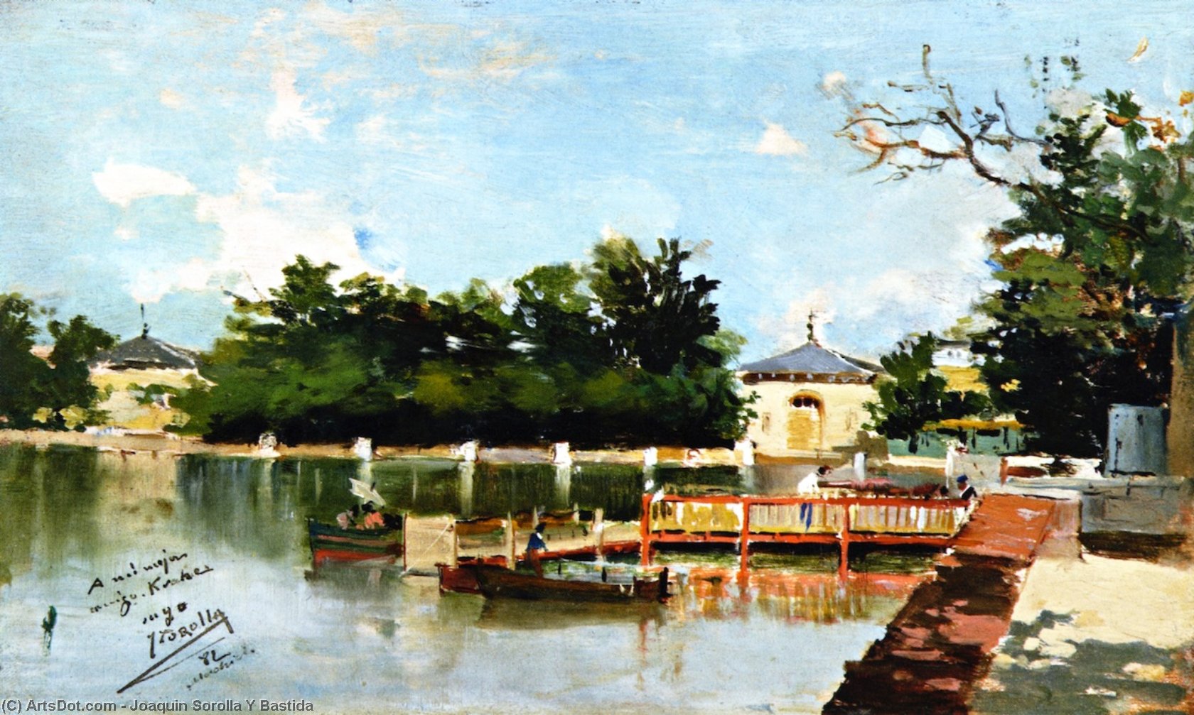 Wikioo.org - The Encyclopedia of Fine Arts - Painting, Artwork by Joaquin Sorolla Y Bastida - View of the Jetty in the Retiro Gardens, Madrid