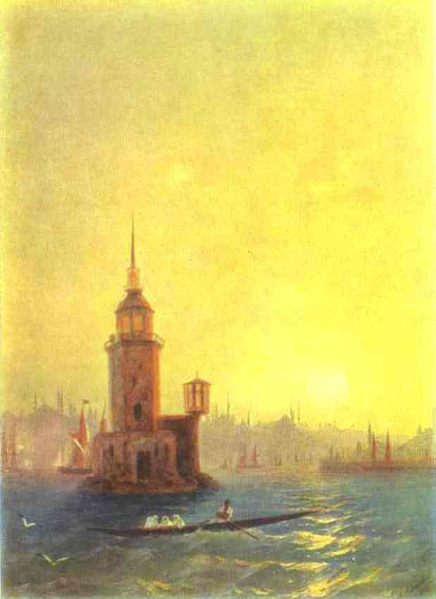 Wikioo.org - The Encyclopedia of Fine Arts - Painting, Artwork by Ivan Aivazovsky - View of the Leander Tower in Constantinople.