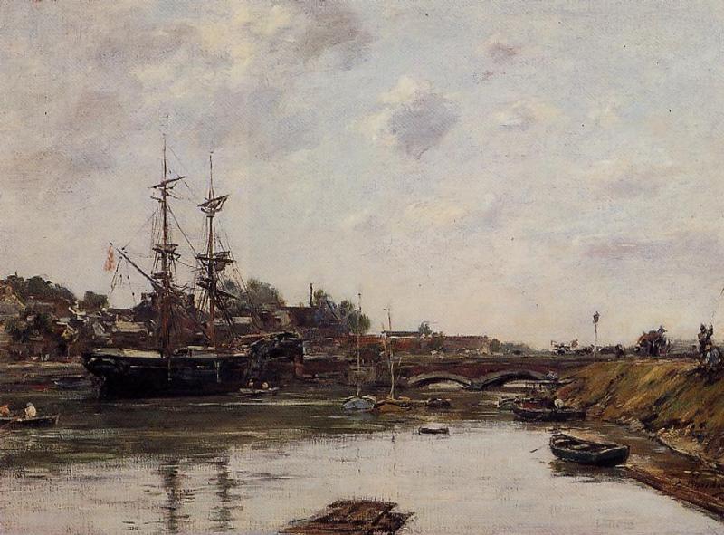 Wikioo.org - The Encyclopedia of Fine Arts - Painting, Artwork by Eugène Louis Boudin - View of La Touques