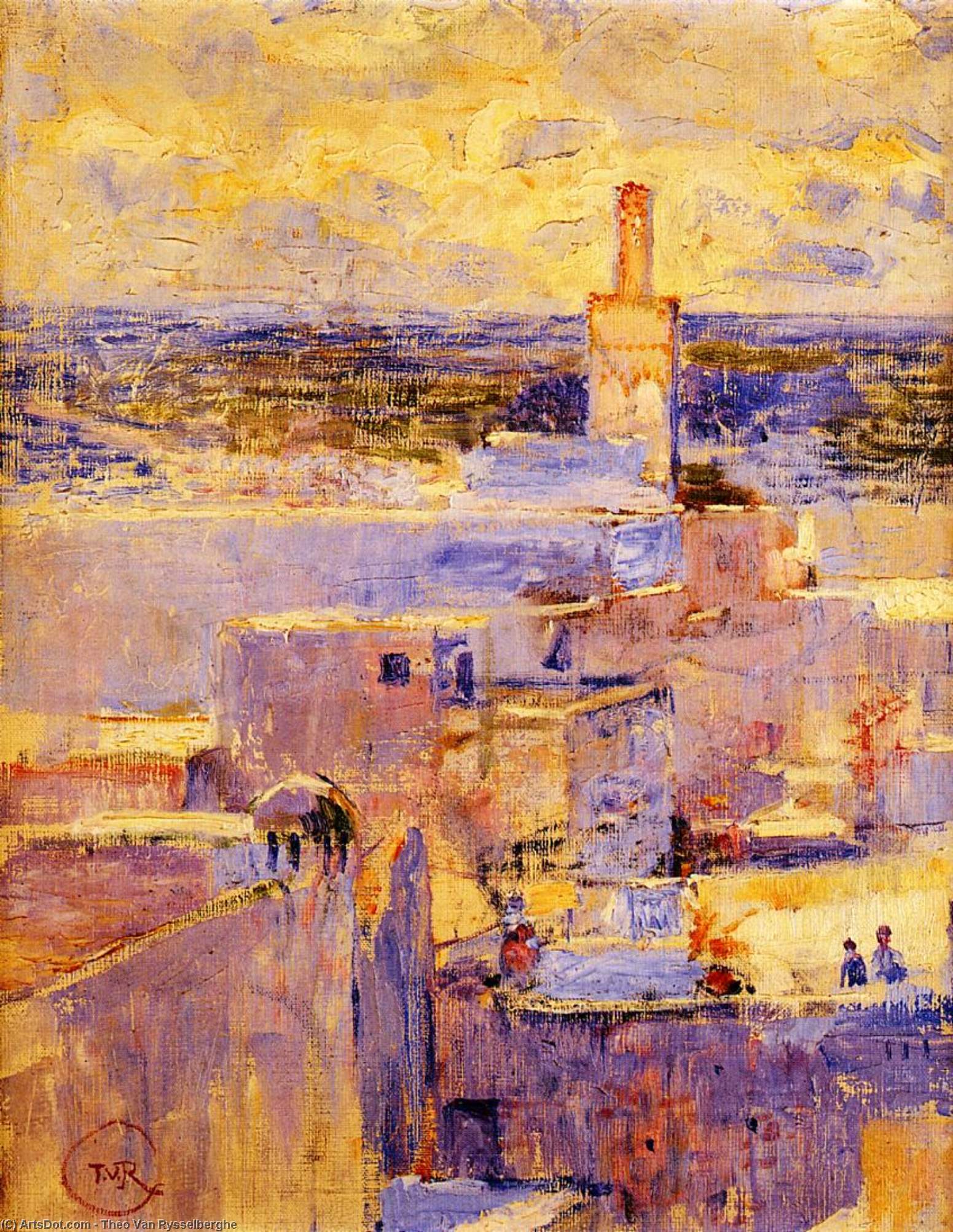 Wikioo.org - สารานุกรมวิจิตรศิลป์ - จิตรกรรม Theo Van Rysselberghe - View of Meknes, Morocco