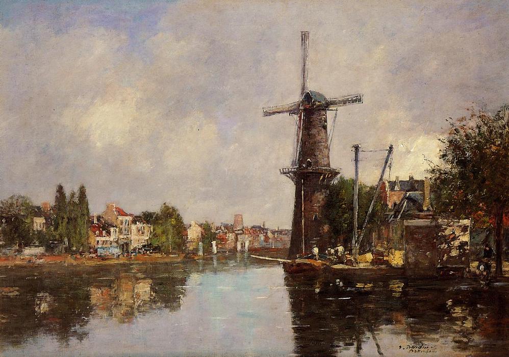 Wikioo.org - สารานุกรมวิจิตรศิลป์ - จิตรกรรม Eugène Louis Boudin - View of Rotterdam