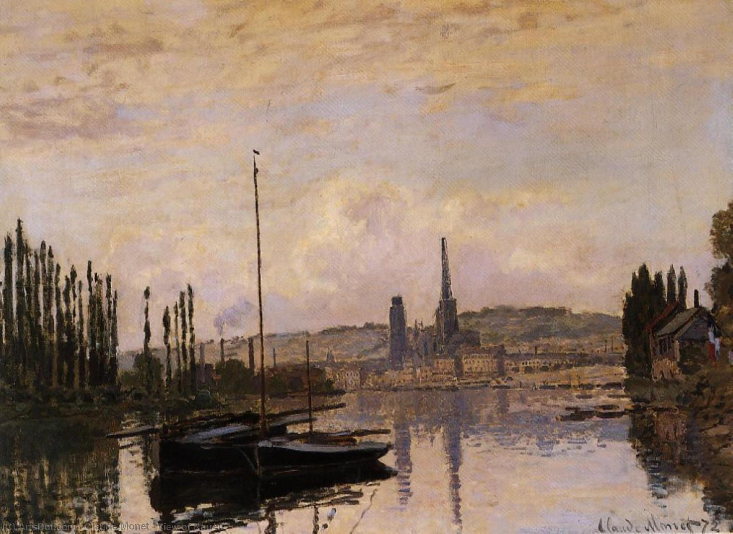 Wikioo.org - Encyklopedia Sztuk Pięknych - Malarstwo, Grafika Claude Monet - View of Rouen