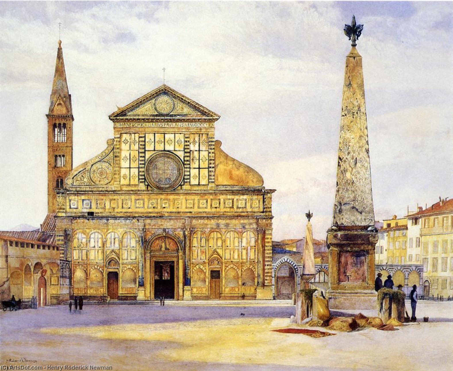 Wikioo.org - The Encyclopedia of Fine Arts - Painting, Artwork by Henry Roderick Newman - View of Santa Maria Novella