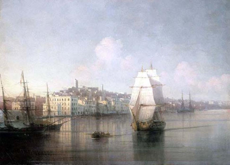 Wikioo.org - The Encyclopedia of Fine Arts - Painting, Artwork by Ivan Aivazovsky - View of seaside town