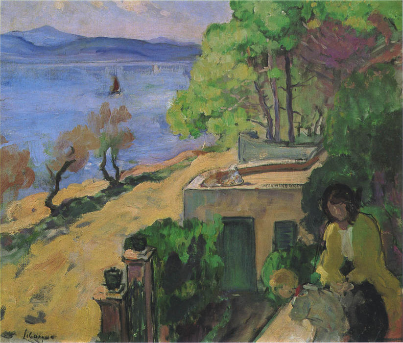Wikioo.org - The Encyclopedia of Fine Arts - Painting, Artwork by Henri Lebasque - View of the Sea from the balcony