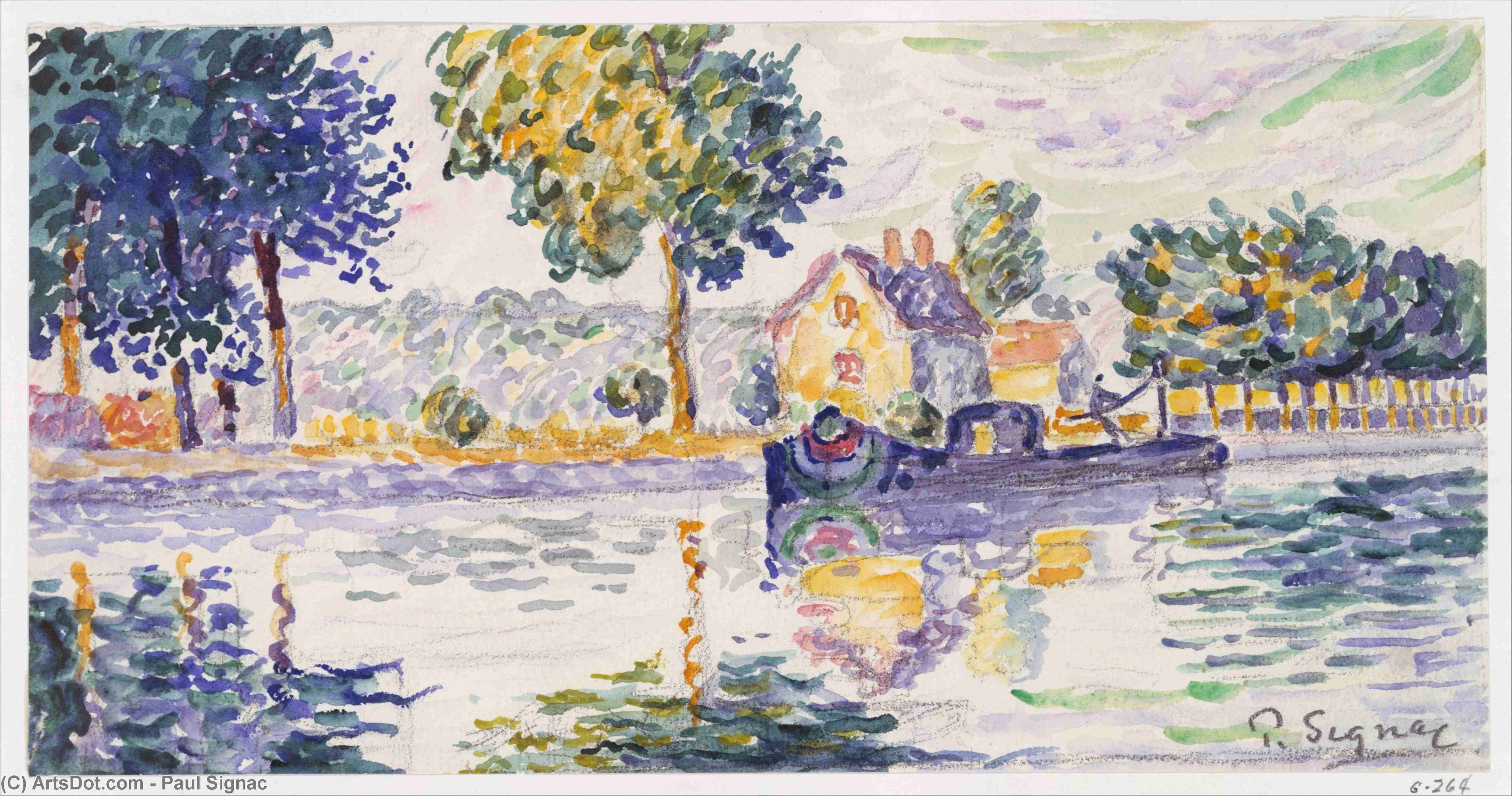 Wikioo.org - The Encyclopedia of Fine Arts - Painting, Artwork by Paul Signac - View of Siene, Samois