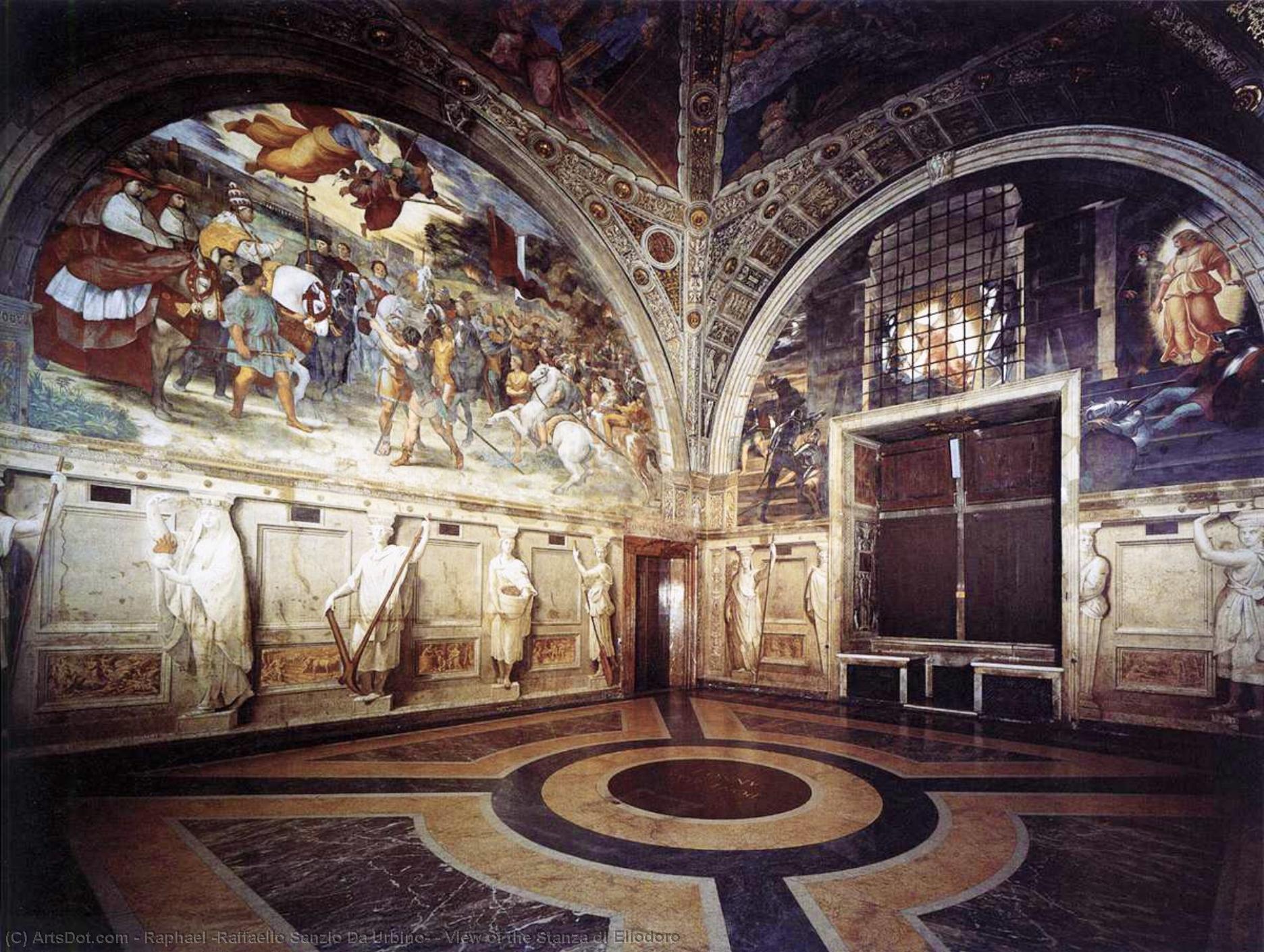 WikiOO.org - Εγκυκλοπαίδεια Καλών Τεχνών - Ζωγραφική, έργα τέχνης Raphael (Raffaello Sanzio Da Urbino) - View of the Stanza di Eliodoro