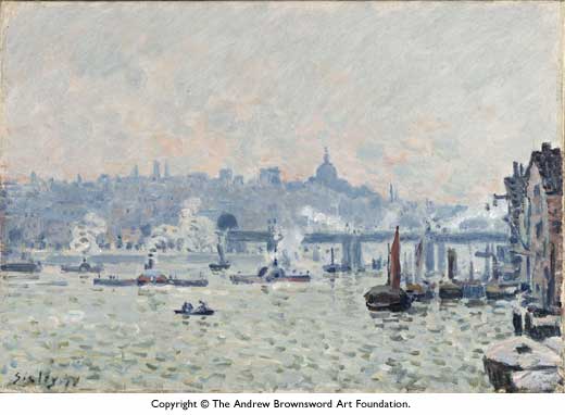 WikiOO.org - Encyclopedia of Fine Arts - Lukisan, Artwork Alfred Sisley - View of the Thames: Charing Cross Bridge
