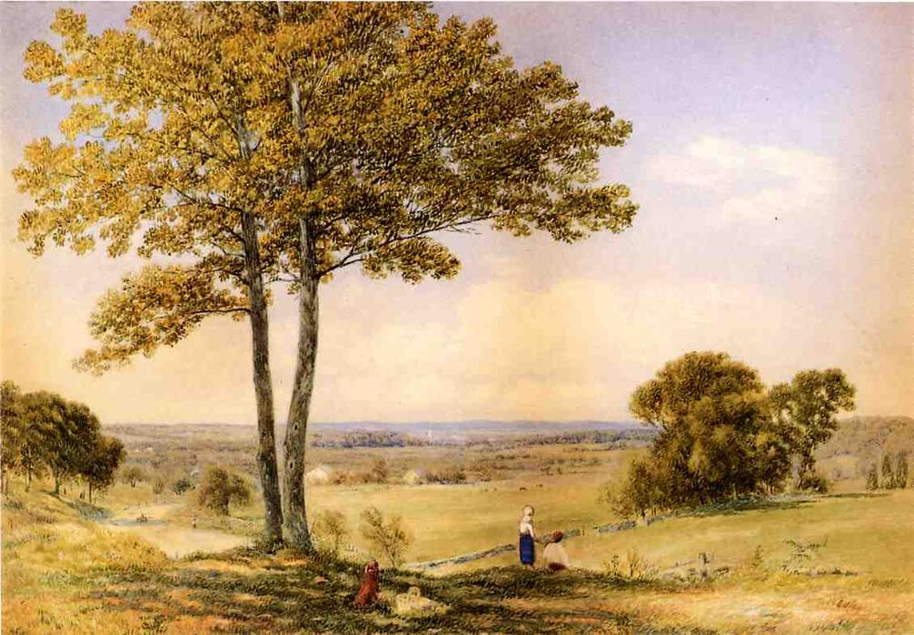 Wikioo.org - The Encyclopedia of Fine Arts - Painting, Artwork by John William Hill - View of Valley on Turnpike