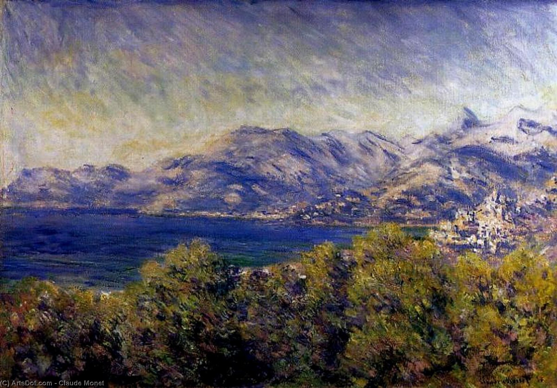 WikiOO.org - Εγκυκλοπαίδεια Καλών Τεχνών - Ζωγραφική, έργα τέχνης Claude Monet - View of Ventimiglia