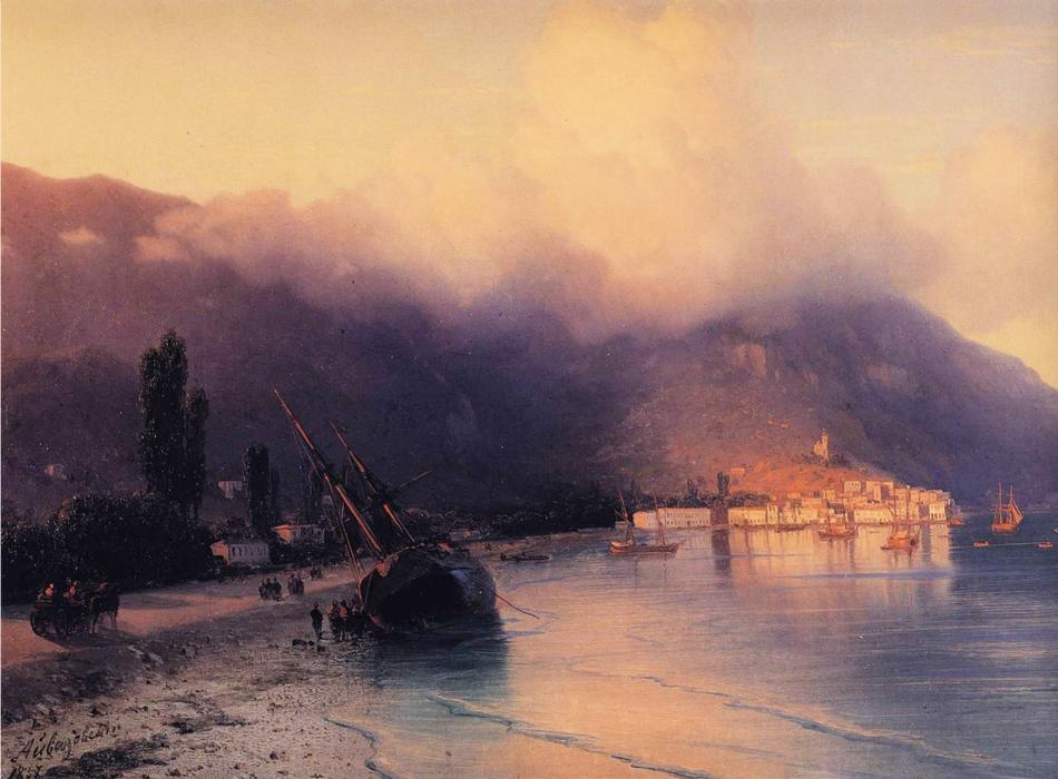 Wikioo.org - Encyklopedia Sztuk Pięknych - Malarstwo, Grafika Ivan Aivazovsky - View of Yalta (detail)