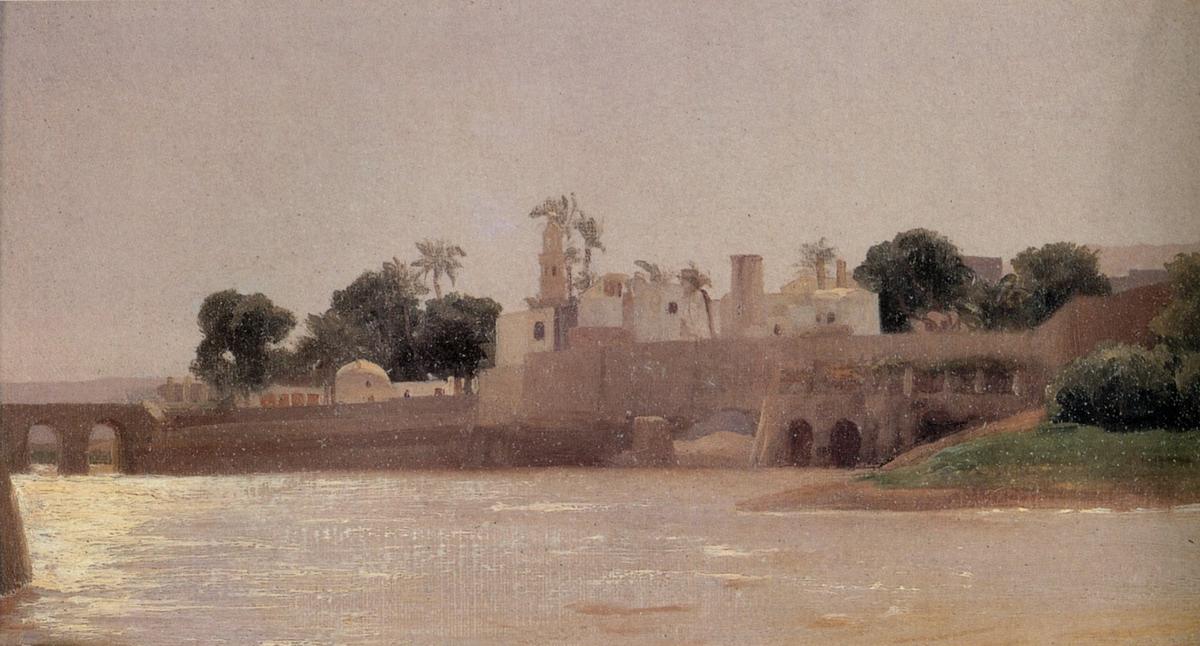 Wikoo.org - موسوعة الفنون الجميلة - اللوحة، العمل الفني Lord Frederic Leighton - View on the Nile at Asyut