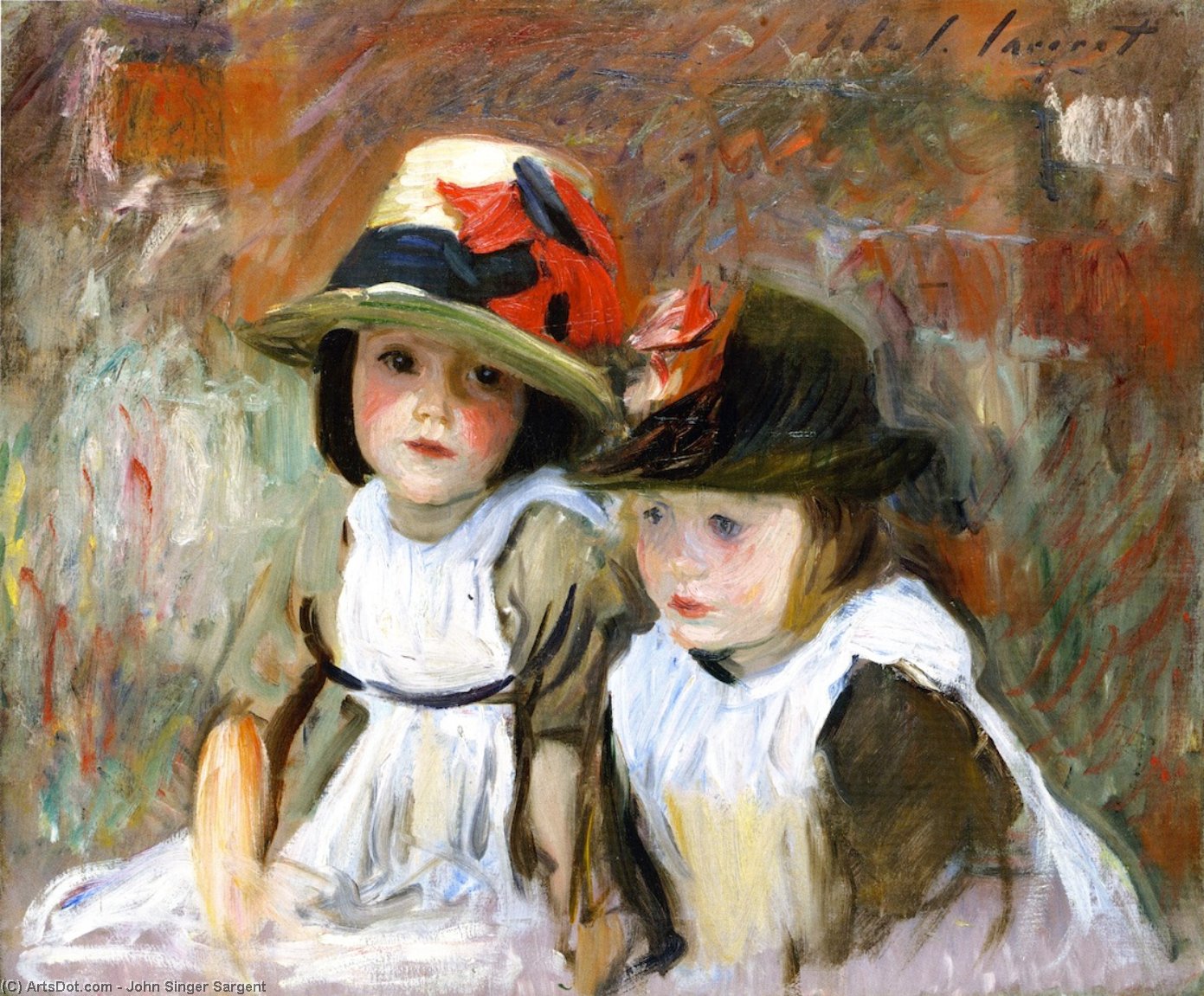 Wikioo.org - The Encyclopedia of Fine Arts - Painting, Artwork by John Singer Sargent - The Village Children