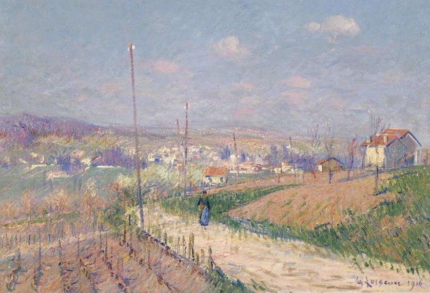 Wikioo.org – L'Encyclopédie des Beaux Arts - Peinture, Oeuvre de Gustave Loiseau - village dans Printanière