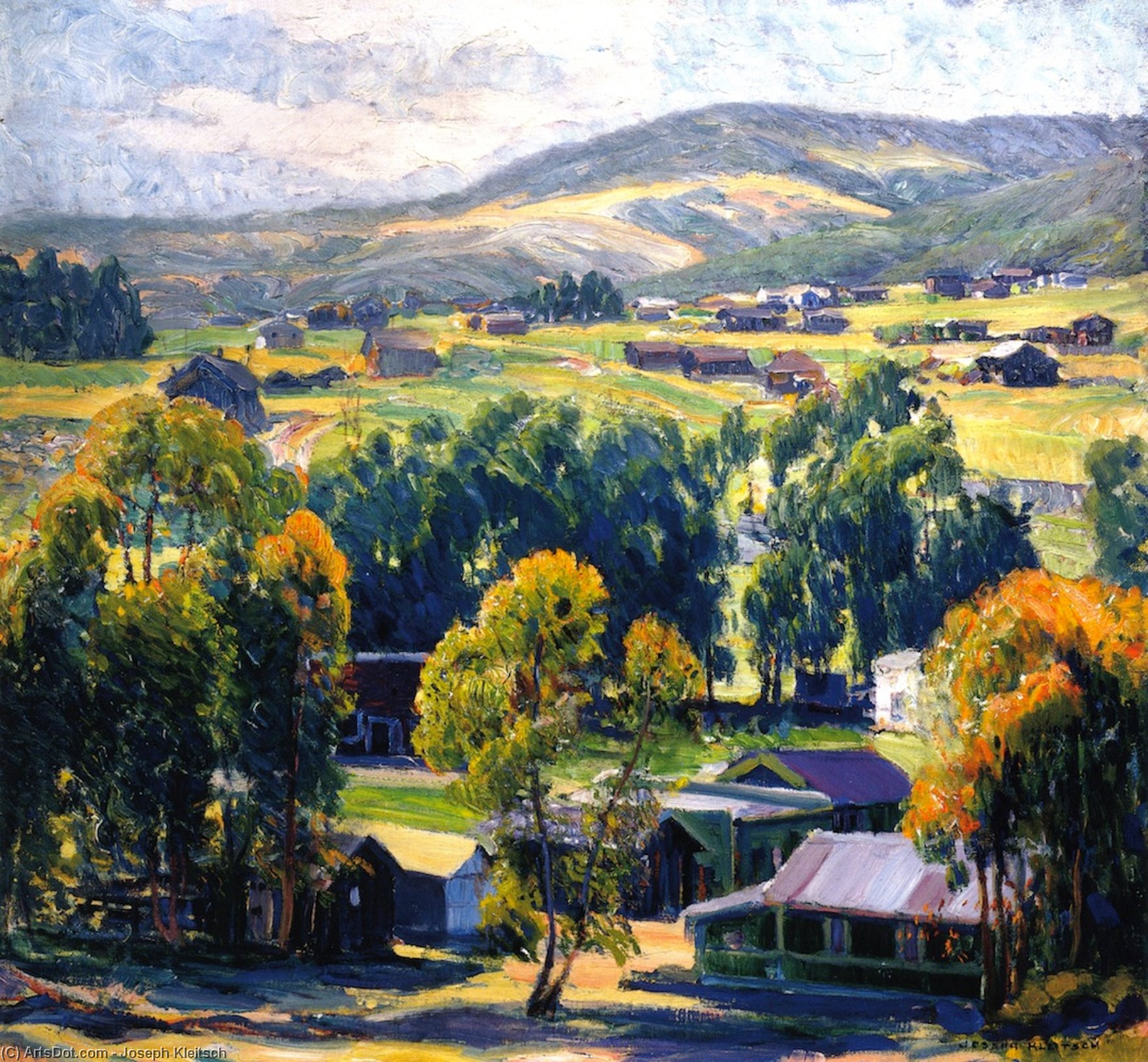 Wikioo.org - The Encyclopedia of Fine Arts - Painting, Artwork by Joseph Kleitsch - The Village (Laguna)