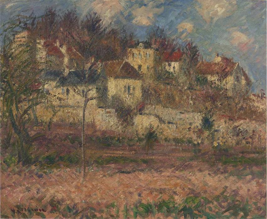 Wikioo.org - The Encyclopedia of Fine Arts - Painting, Artwork by Gustave Loiseau - Village on the hill