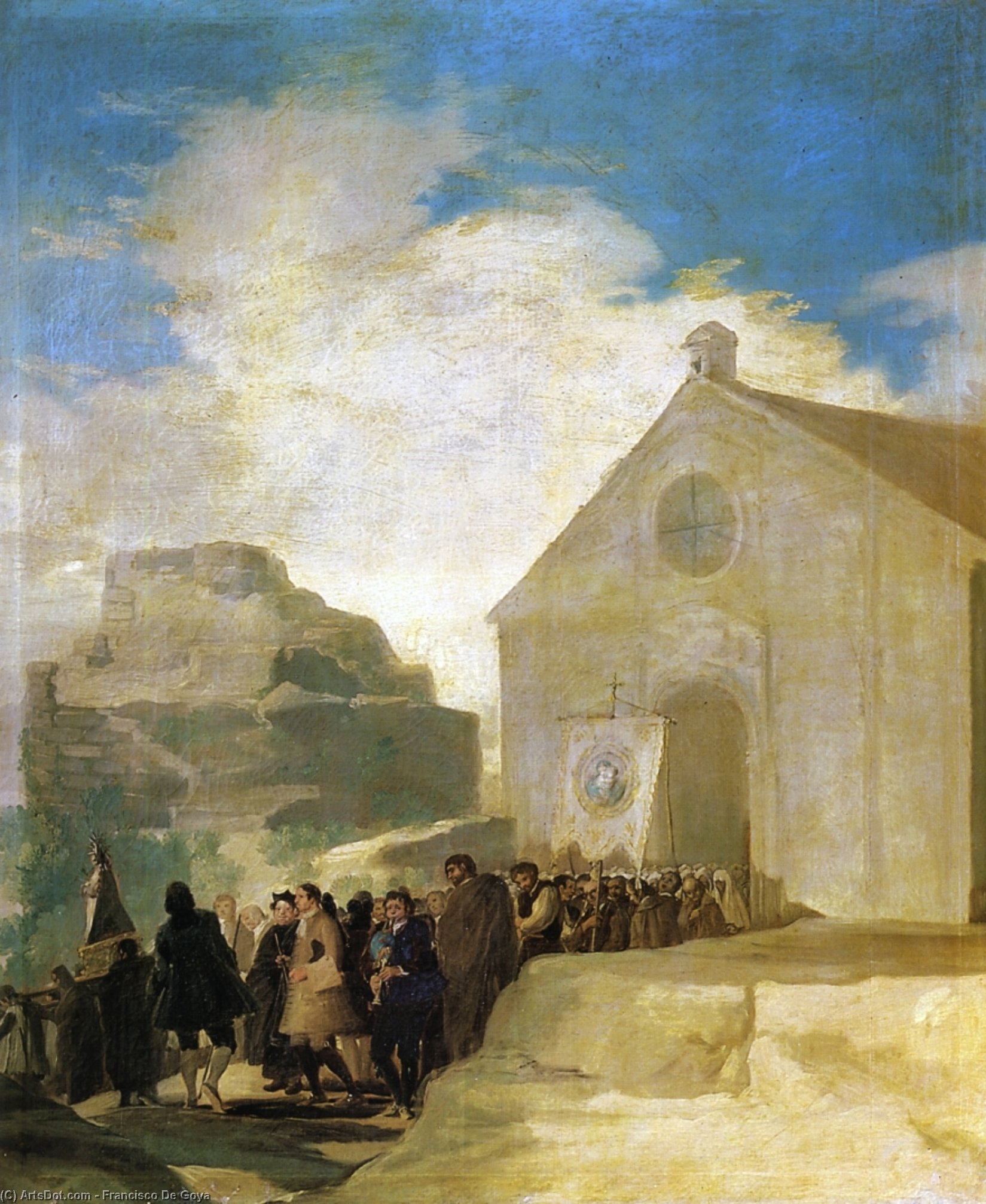 Wikioo.org – La Enciclopedia de las Bellas Artes - Pintura, Obras de arte de Francisco De Goya - Village Procesión