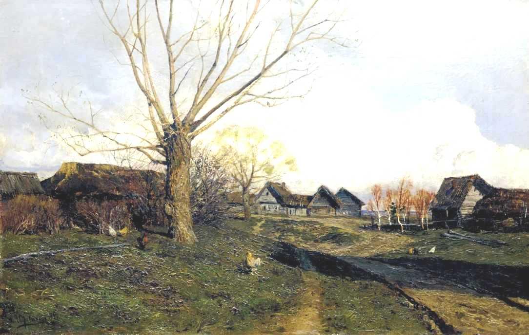Wikioo.org – L'Enciclopedia delle Belle Arti - Pittura, Opere di Isaak Ilyich Levitan - Village Savvinskaya vicino Zvenigorod