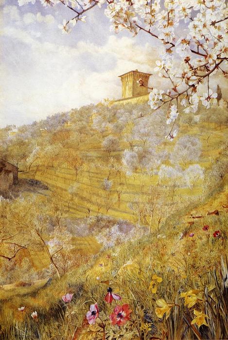 Wikioo.org - The Encyclopedia of Fine Arts - Painting, Artwork by Henry Roderick Newman - The Villa di Bellosguardo