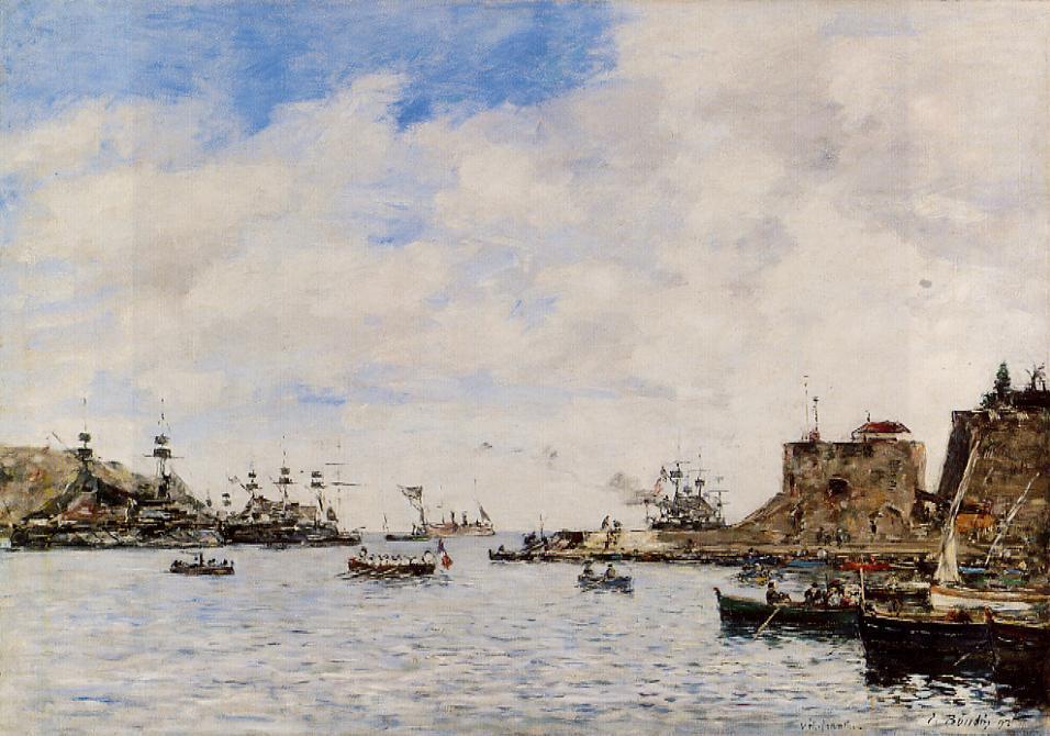 Wikioo.org - สารานุกรมวิจิตรศิลป์ - จิตรกรรม Eugène Louis Boudin - Villefranche, the Harbor