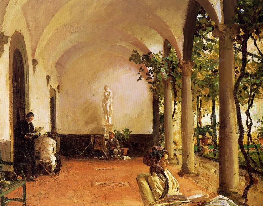 WikiOO.org - Encyclopedia of Fine Arts - Festés, Grafika John Singer Sargent - Villa Torre Galli: The Loggia