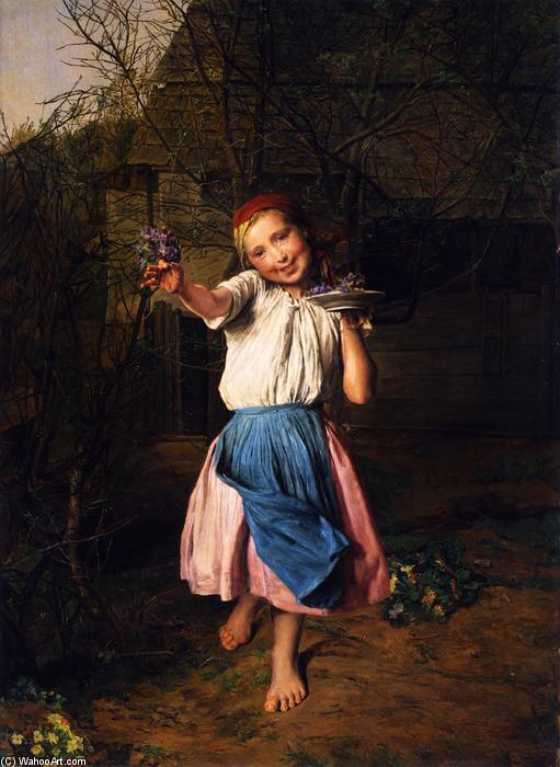 WikiOO.org - Enciclopedia of Fine Arts - Pictura, lucrări de artă Ferdinand Georg Waldmuller - The Violet Girl