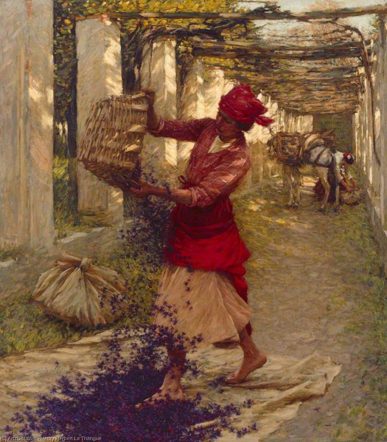 Wikioo.org – La Enciclopedia de las Bellas Artes - Pintura, Obras de arte de Henry Herbert La Thangue - violetas provisionalmente  perfumes
