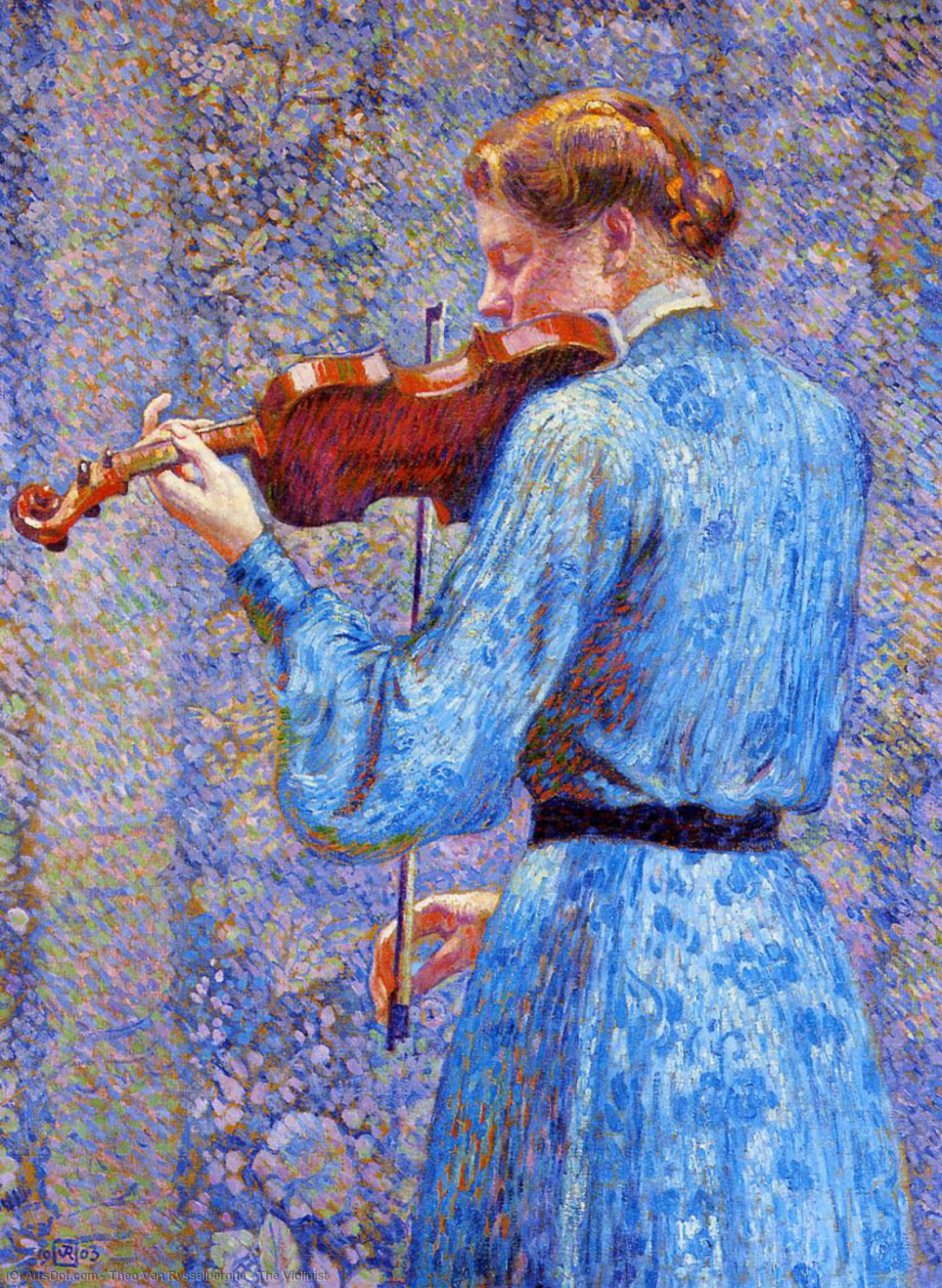Wikoo.org - موسوعة الفنون الجميلة - اللوحة، العمل الفني Theo Van Rysselberghe - The Violinist