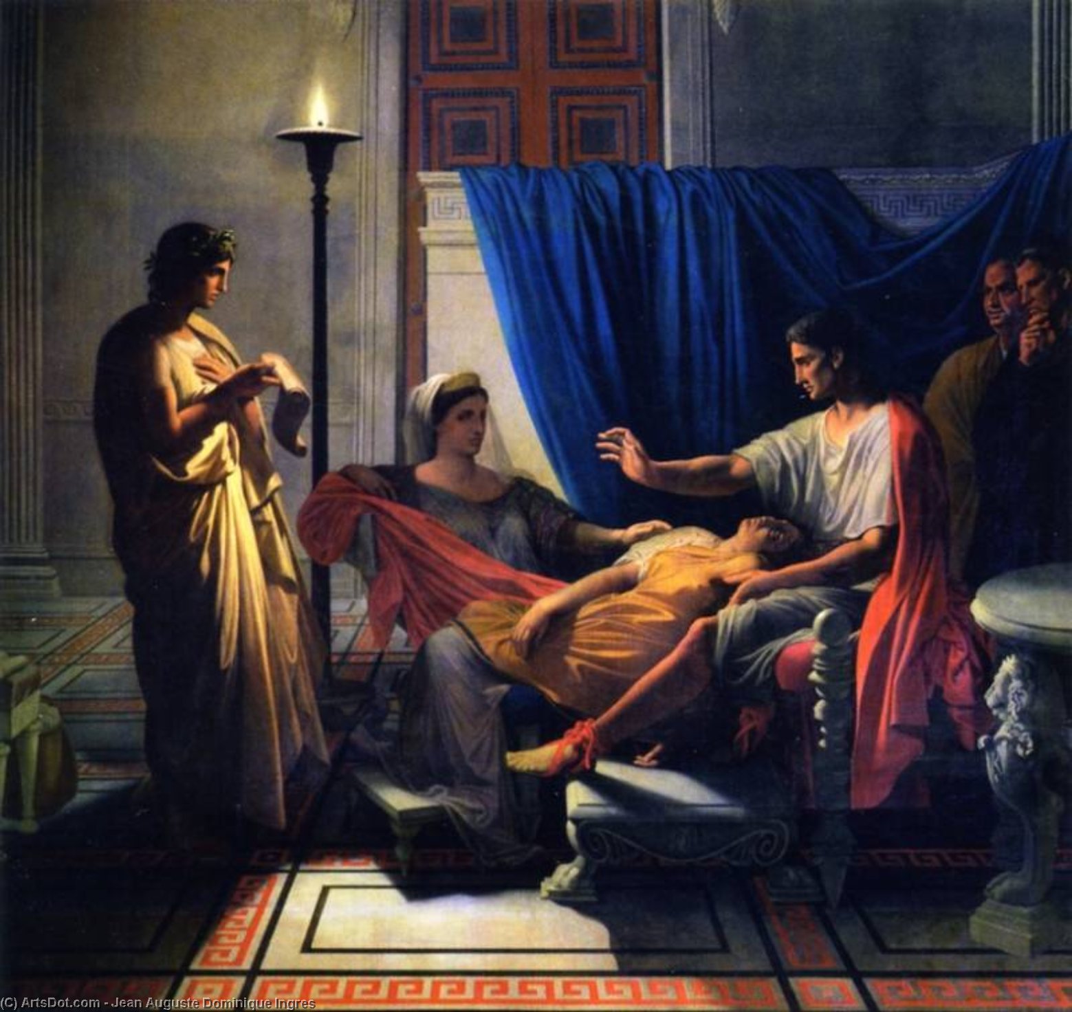 Wikioo.org - The Encyclopedia of Fine Arts - Painting, Artwork by Jean Auguste Dominique Ingres - Virgil Reading from 'The Aenid'