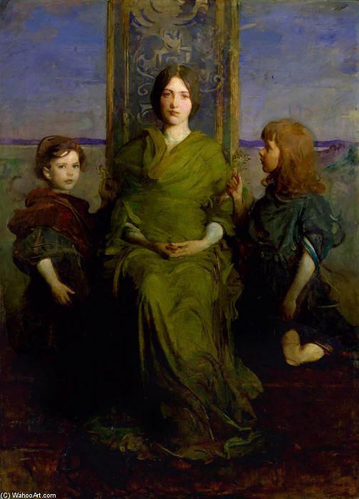Wikioo.org - The Encyclopedia of Fine Arts - Painting, Artwork by Abbott Handerson Thayer - Virgin Enthroned