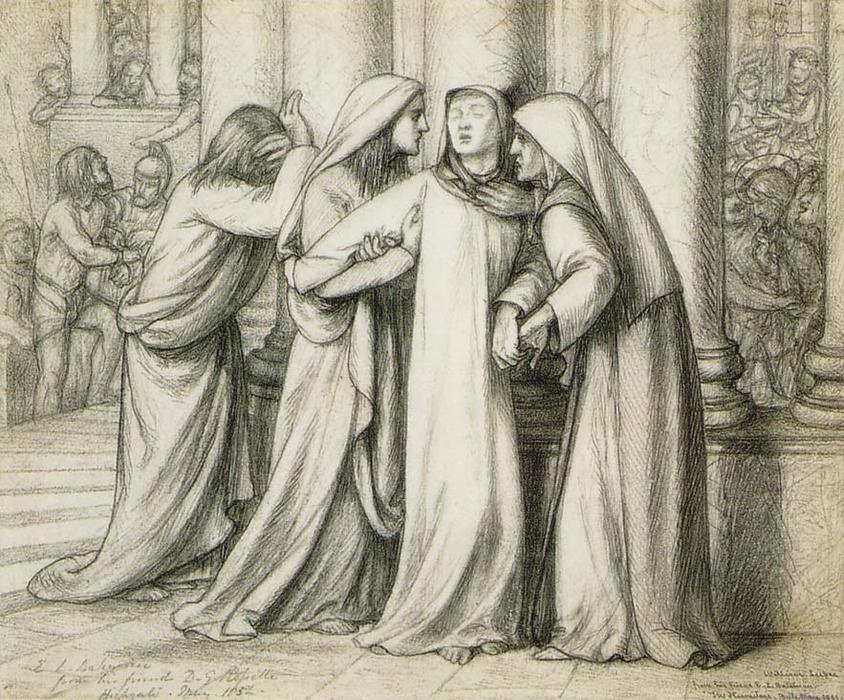 Wikioo.org – L'Enciclopedia delle Belle Arti - Pittura, Opere di Dante Gabriel Rossetti - la vergine mary essere  Confortato