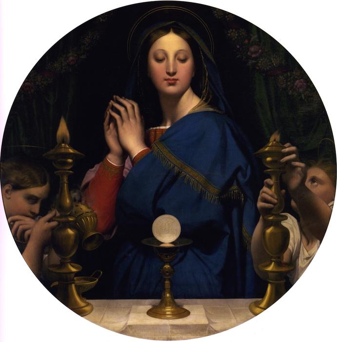 Wikioo.org – La Enciclopedia de las Bellas Artes - Pintura, Obras de arte de Jean Auguste Dominique Ingres - la virgen de host